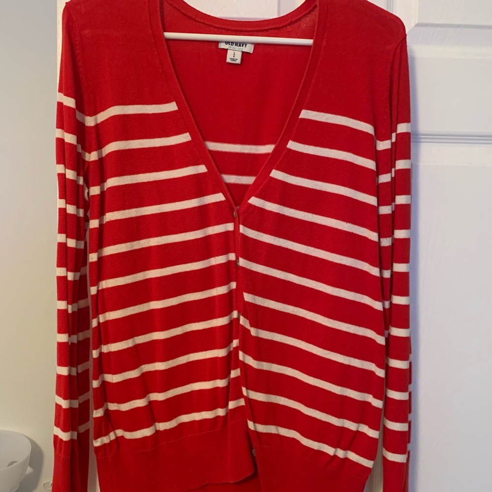 Old navy red cardigan large